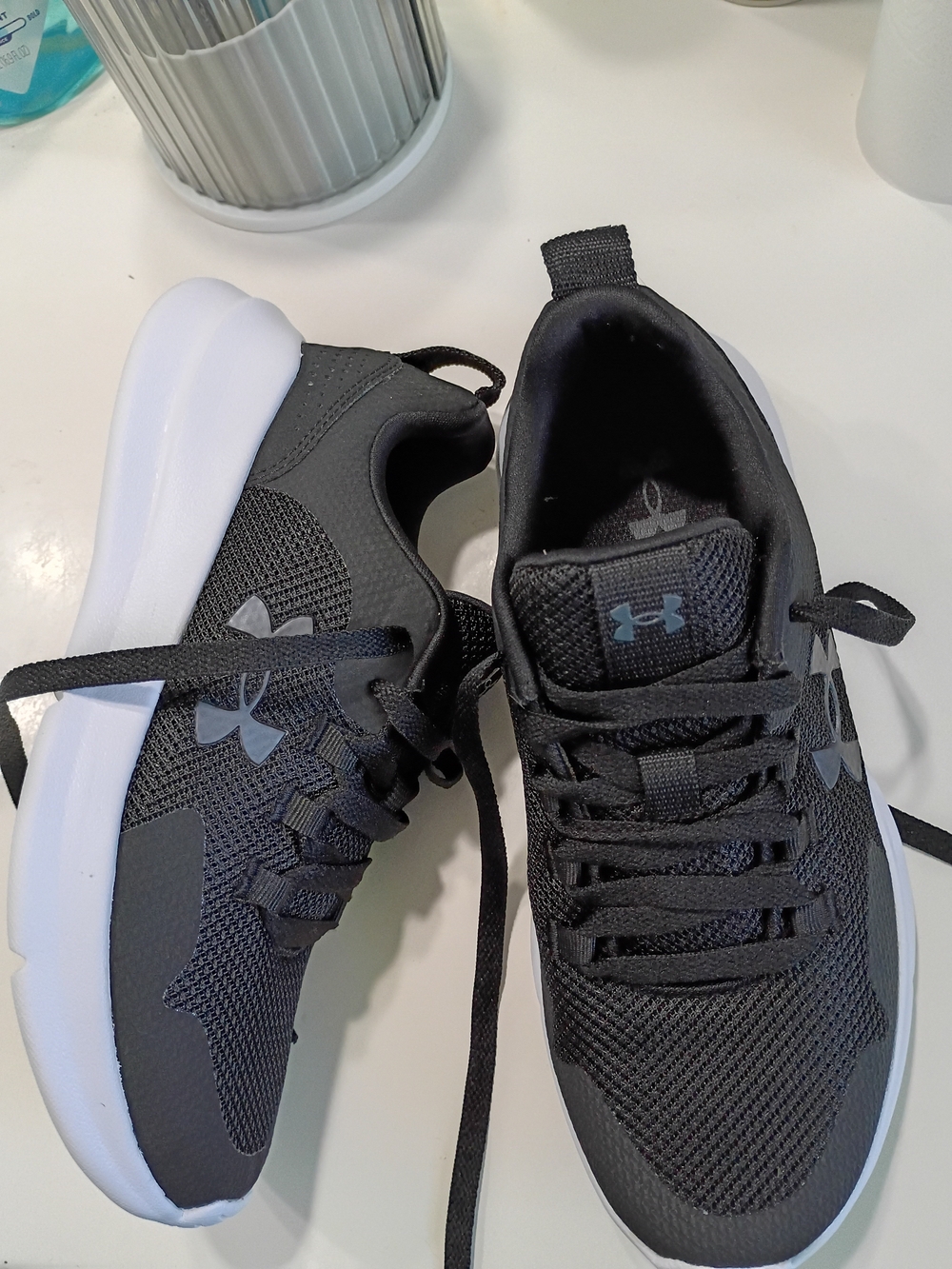 Women's Under Armour Black Athletic Sneakers with White Sole